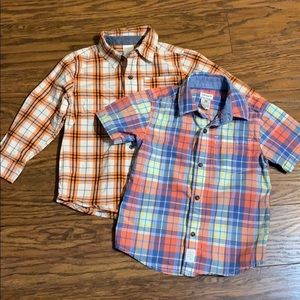 GYMBOREE / Carter’s plaid shirt bundle. 3T